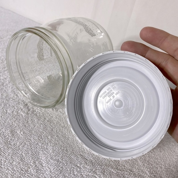 Vintage Carlton Glass Canister 3/4L Pink Victorian Rose Jar W Plastic Lid - Picture 7 of 12